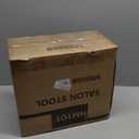 Round Rolling Stool with Wheels Height Adjustable Swivel Stool Chair for Spa Salon Massage Black