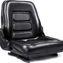 Universal Forklift seat, Tractor Seat with 160 Adjustable Backrest & Slides& Micro Switch, High-Density Foam, Industrial Grade Steel Frame,Waterproof PVC for Mowers, Backhoe, Excavators, Skid Steers