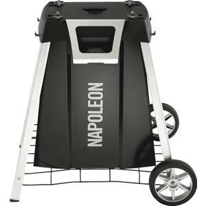 Napoleon BBQ Grill Accessory, TravelQ Stand for PRO285, Stainless Steel Condiment Tray, Integrated Bottle Opener, Concealed Propane Storage, Removable Side Shelves, All-Season Wheels