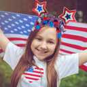 3 x 2Pcs 4th of July Headband Patriotic Hair Accessories Red White Blue American Flag Headbands for Women Kids Fourth of July Independence Day USA Patriotic Memorial day Decorations