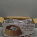 24 In Hyacinth Christmas Tree Collar - Woven Rattan Basket for Christmas Tree Base Cover, Holiday Decoration for 4ft 6ft 7.5ft Artificial Trees with Cord Cut-Out (Brown)