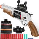Toy Guns for Boys, Shotgun Foam Blaster, Enhanced Revolver Children Outdoor CS Soft Bullet Toy Rifle, Birthday Xmas Gift for Kids Age 8+ (Brown)