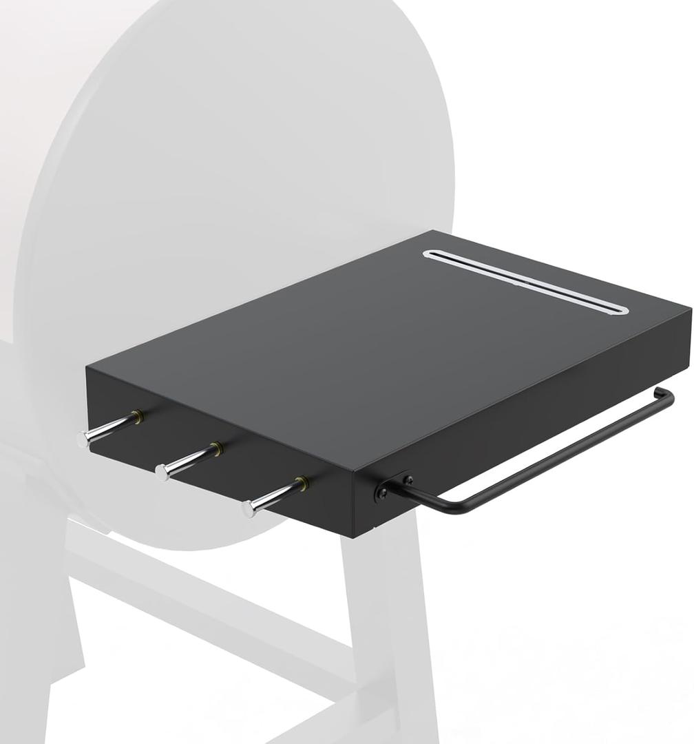 BBQ-PLUS Grill Side Shelf for Pit Boss Classic 700 820 Series Pellet Grill, Accessories for Pit Boss Austin XL PB1000XLW1, Navigator Series PB550G, Sportsman Series Pellet Grill, Black