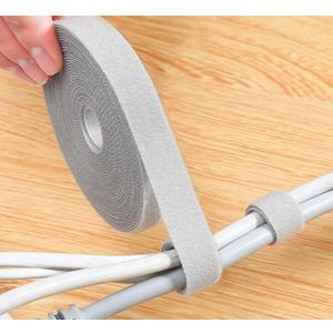 Reusable Cable Management Tie Roll, Multi-Purpose Adjustable Hook and Loop Cord Organizer for Wires, Data Cable Storage, Home Office Use