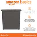 Amazon Basics 8-Sheet Strip Cut Paper Shredder for Home and Office, CD/Credit Card Shredder, 3.4 Gallon Bin, Black