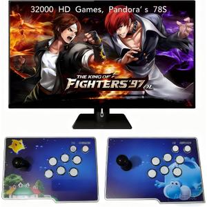 FVBADE 78S Pandora Box Arcade Game Console for PC & Projector & TV,3D Games 1-4 Players Double Joystick Favorite List Game Category Save/Search/Hide/Pause