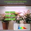MistyJungle T5 LED Grow Light 1ft 20W, Full Spectrum 5000K, High PPFD Linkable Plant Light Strips for Indoor Plants, On/Off Switch, 3 Mounting Options for Seed Starting, Herbs, Shelves & Seedlings