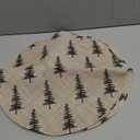 Artoid Mode Christams Green Tree Vinyl Round Placemats Set of 4, 14 Inch Washable Non-Slip Heat Resistant Woven Plastic Table Mats for Party Dining Table