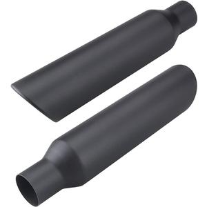 LCGP 2.5 Inch Inlet Exhaust Tip, 2.5" Inlet x 4" Outlet x 18" Overall Length Weld On Universal Stainless Steel Black Diesel Exhaust Tailpipe 2 Pcs