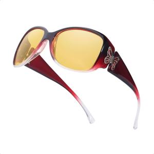 Myiaur Night Vision Driving Glasses for Women, Polarized Yellow Lens Nighttime Glasses for Glare Reduction