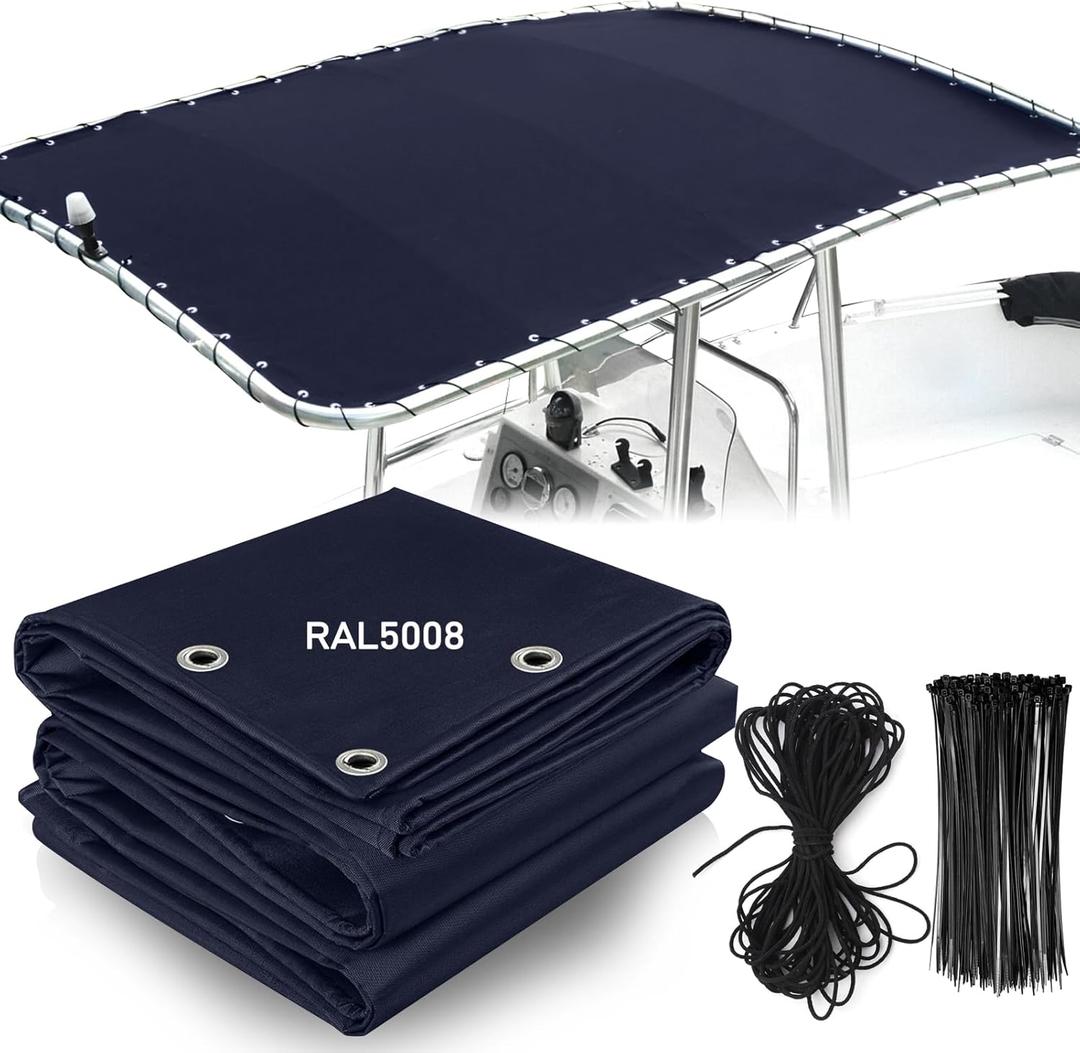 Boat T top Canvas Replacement with Storage Bag 900D Heavy Duty Waterproof T-Top Canvas Without Frame Navy Blue (61" x 44")