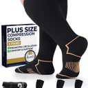 Pembrook Plus Size Compression Socks for Women Wide Calf - 3 Pairs, 20-30mmHg Extra Wide Calf Compression Socks, Up to 4XL