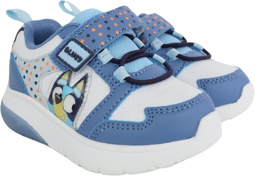 Bluey Lightup Sneakers Shoes for Toddler Boys Sizes 5-10 (White/ Blue, US Footwear Size System, Toddler, Numeric, Medium, 8)")