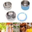 Stainless Steel Thermal Box, Healthy 3 Layers Big Capacity Retain Freshness Stackable Thermal Lunch Container for Travel for Work Lunches (Blue)