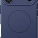 JETech Magnetic Silicone Case for iPhone 17 Pro Max 6.9-Inch, Compatible with MagSafe, Silky Soft Touch, Shock Absorbing Phone Cover with Camera Lens Protection (Dark Blue)