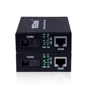 ipolex A Pair of Gigabit Ethernet Single-Mode SC Fiber Bidi Media Converter, Built-in BiDi SFP B LX Fiber Module, 1310/1550nm, SMF, up to 20KM, SC Fiber to 10/100/1000Base-TX (UTP/STP/Cat5e/Cat6 RJ45)