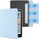 SESENSE Detachable Magnetic Case for 7'' Kindle Paperwhite 12th Gen 2024 and Kindle Colorsoft Signature Edition, Slim PU Shell Cover Case with Auto Wake/Sleep, Light Blue