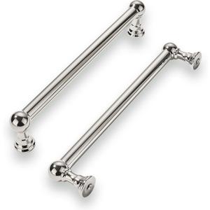 khtumeware 2 Pack 6 Inch Hole Center Polished Nickel Cabinet Pulls Heavy Duty Solid Cabinet Handles cabinets Dressers Kitchens Handles Bathroom cabinets