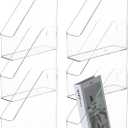 6 Pack Clear Acrylic Magazine File Holder, Acrylic Vertical File Organizer File Folder Bin Storage File Folder Rack Clear Plastic File Folder Organizer for Home Office Space
