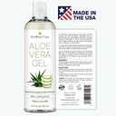 12oz Organic Aloe Vera Gel for Face, Skin, Hair & Sunburn Relief - From 100 Percent Pure Aloe Vera - Cold Pressed, Vegan, Unscented - Made in USA.
