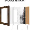 iRahmen 6x8 Picture Frame with Mat 4x6 - High Definition Real Glass Wooden Photo Frames for Tabletop Display and Wall Mounting (Dark Brown, Set of 4)