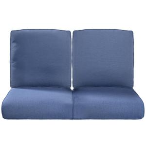 Pop 22x25/22x24 Outdoor Seat Cushions Set of 2 - High Back Water-Resistant Patio Wicker Chairs Cushion for Dining Rocker Glider Loveseat Couch Sectional Sofa - Navy Blue/Classic