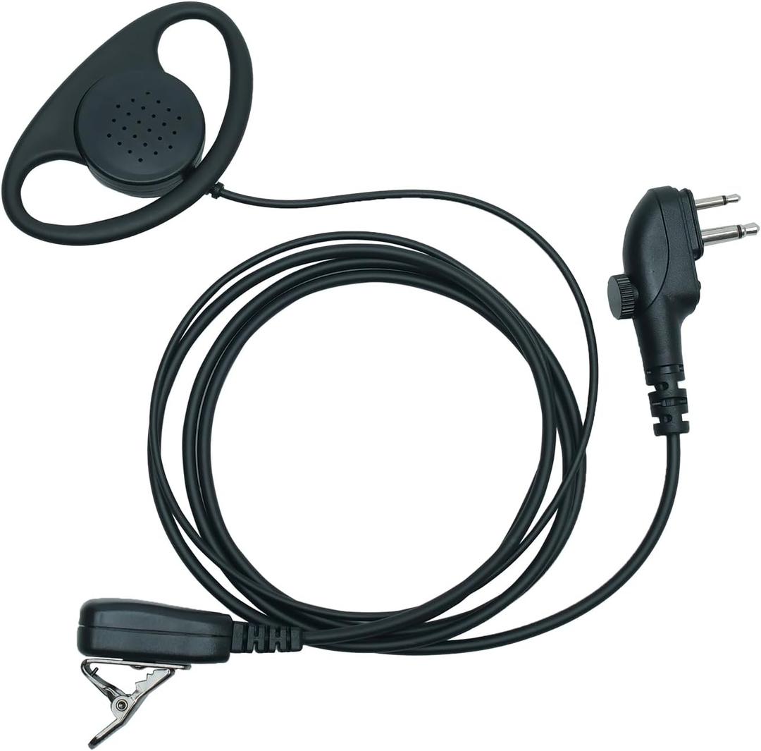 TC508 D Shape Headset Earpiece with Mic Ptt Compatible with HYT Hytera BD502 BD502i PD502 PD562 TC580 Walkie Talkie Two Way Radio