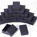Craftdady 24pcs 3 x 2 x 1 Inch Small Gift Boxes Cardboard Jewelry Necklace Boxes Earring Pendants Boxes Black Rectangle Sponge Ring Boxes for Bracelet Jewelry Display