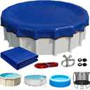 Ultra-Thick 28FT Pool Cover for Above Ground Pools, Easy Install Remove