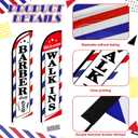 SmoothNovelty 2 Pcs Barber Flag for Outside Barbershop Themed Swooper Flag Open Feather Barber Sign Welcome Banner for Salon Business Outdoor Advertising Outside(NOT INCLUDE POLE KIT)(8.2×2.1 ft)