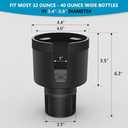 Seven Sparta Cup Holder Expander with Phone Holder & Cable Access, 3-in-1 Car Organizer, Side Storage Box for Phone/Cards, Compatible with Yeti, Owala, Hydro Flasks & Large Bottles Mugs in 3.4"-3.8"