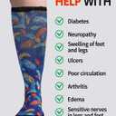Diabetic Socks for Women & Men Extra Wide, Over The Calf Non Binding Lymphedema Neuropathy Swollen Feet for Women Men