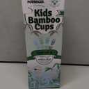 Grow Forward Bamboo Kids Cups with Lids and Straws - 10oz Drinking Cups for Kids with Childproof Twist Lids & Silicone Straws - Eco Friendly, BPA Free, Non Toxic & Dishwasher Safe - Rainforest