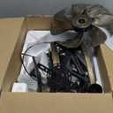 Passky 20" Farmhouse Flush Mount Ceiling Fans with Lights and Remote, Industrial Black Caged Low Profile Fandelier, 6 Speeds Bladeless Ceiling Fan for Bedroom, Kitchen, Living Room (Black Brushed Gold)