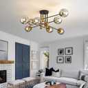 DDLLDESHI 8 Light Sputnik Ceiling Light Fixture Glass Globe Bubble Modern Chandelier for Dining Room Bedroom Kitchen Living Room Hallway Entryway Office