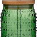 Santa Barbara Design Studio Hobnail Glass Tumbler Cup with Lid and Straw, Holds 16 Fluid Ounces, Pine Green
