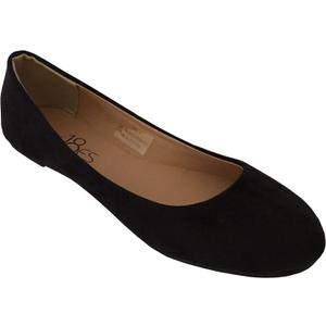 Shoes8teen Womens Ballerina Ballet Flats Shoes Leopard & Solids 14 Colors (7.5, 8600 Black Micro)