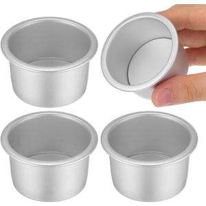 4 Pack Mini Round Cake Pans with Removable Bottom 2.51 X 1.96 X 1.57 in Small Cake Tins for Baking Cheesecake Chiffon Daily Baking Family Dinners Friends Gatherings Festival