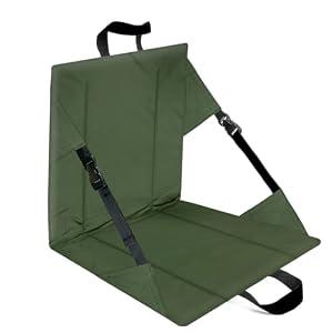 V-loude Folding Seat Cushions for Outdoor Stadiums,Portable Adjustable Bleacher Chairs Featuring Back Support and Cushions,Lightweight, Enhanced Thickness, Dirt-Resistant（Green）