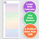 Large Wall Calendar 2026 (39 x 17 inches - Rolled) Dry Erase Calendar for Wall, Erasable Wall Planner, Vertical Layout, Quality Large Print, Gloss Lamination, Colorful Design.