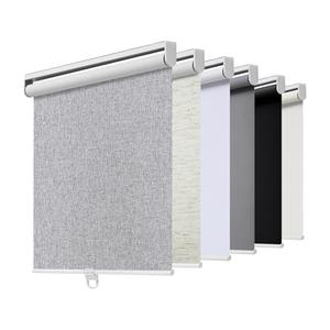 Cordless Roller Shades Blackout Blinds for Windows Room Darkening Rolled Up Shades with Spring System, UV Protection Natural Linen Fabric Window Shades Door Blinds for Home,36" W x 72" H, Heather Grey