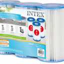 INTEX 29003E Type A Pool Filter Cartridge: For INTEX Filter Pumps Easy-To-Clean Dacron Paper Efficient Filtration Three Pack