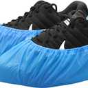 Hitituto Shoe Covers Disposable Non-slip for Indoors -100 Pieces (50 Pairs) Waterproof Premium CPE Booties Shoes Protectors Coverings, fits up to size 11 US Men and 13 US Women, Blue, Large