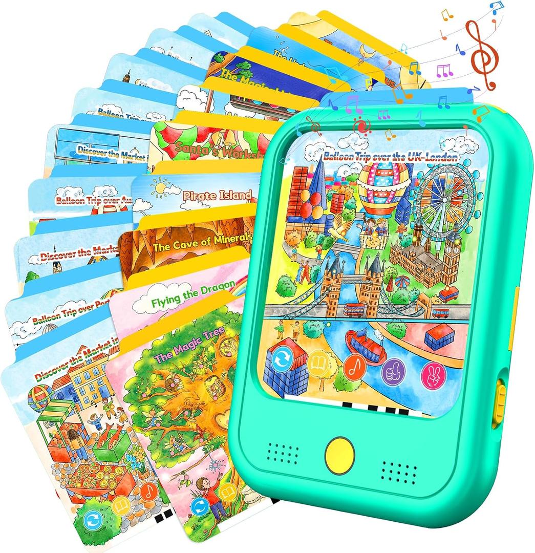 Kids Learning Tablet Bilingual, Educational Learning Toys for Toddlers 3-5 Year Olds, with 2000+ Words and Games, Autism Sensory and Speech Therapy Toys, 3 4 5 6 Year Old Boy Girl Birthday Gift(Green)