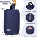 NOL Natural Organic Lifestyle Freezable Snack Bag, Leakproof Cooler Lunch Bag, Reusable, Zip Closure with Buckle Handle Nylon Waterproof Snack Box for Work Travel-Navy blue