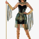 Morph Cleopatra Plus Size Egyptian Costume for Women - Halloween Dress, Size XL Black/Gold