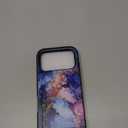 Compatible with iPhone 17 Pro Case with Card Holder Cute Shockproof Drop Protection Phone Wallet Slot Cover Cases for Women - Blue Purple Marble Stone