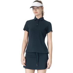 Women's Slim-Fit Polo Shirt - UV Protection, Moisture-Wicking, Stretchy Fabric for Golf & Daily Wear (L)