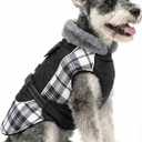 DroolingDog Dog Coats for Small Medium Dogs Winter Jacket Outdoor Stylish Clothes with Nylon Waterproof Material and 100% Polyester Fleece Lining, Black, 5XL 