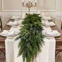 6FT Artificial Christmas Garland, Cedar Garland -Real Touch Greenery Cypress Pine Garland for Mantle Table Railing Fireplace Indoor & Outdoor Christmas Decorations